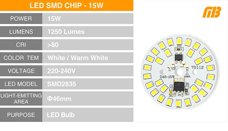 Светодиодный чип SMD2835 с бусинами, 15 Вт, 12 Вт, 9 Вт, 7 Вт, 5 Вт, 3 Вт, переменный ток, 220 В, умный IC светодиодный чип, сделай сам, Светодиодный точечный светильник, светильник для наружного наводнения, лампа, светильник