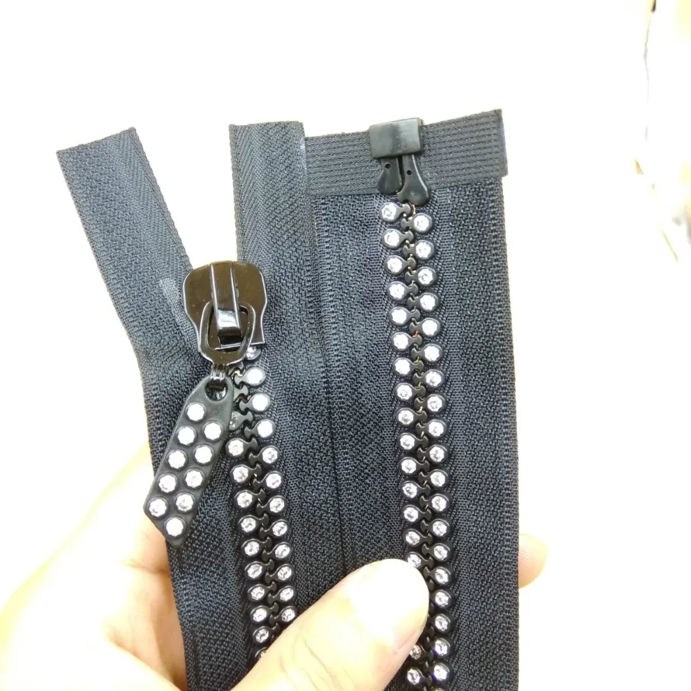 new arrival 10 resin zipper with diamond 1puller for fashional