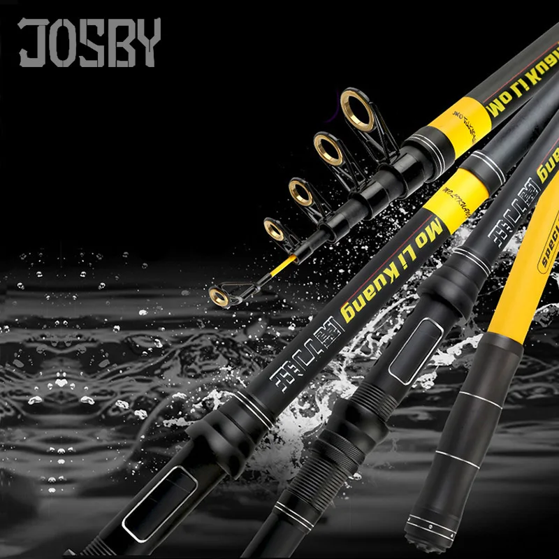 JOSBY Telescopic Fishing Rod Pesca FRP Portable High Performance Spinning reel Sea carp Fishing Pole 2.1M 2.4M 2.7M 3.0M 3.6M