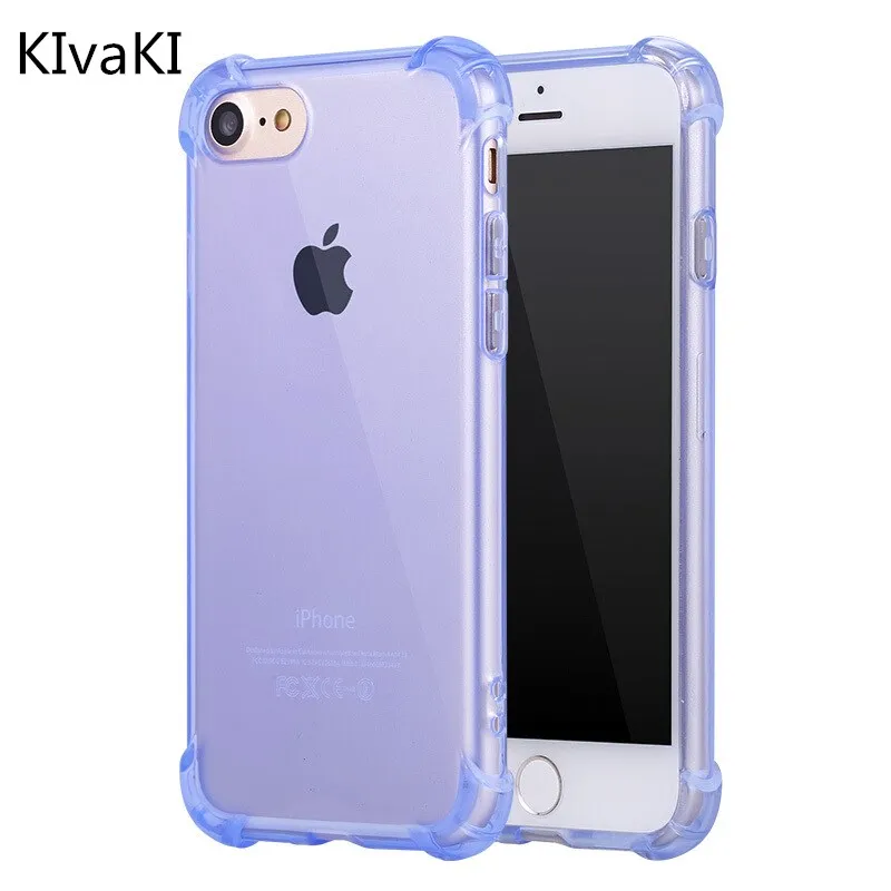 

KIvaKI Anti-knock Phone Case For iPhone X 6 8 7 Plus X Shockproof TPU Cover For iPhone 7 6s Plus 5s Protective Case Luxury Shell