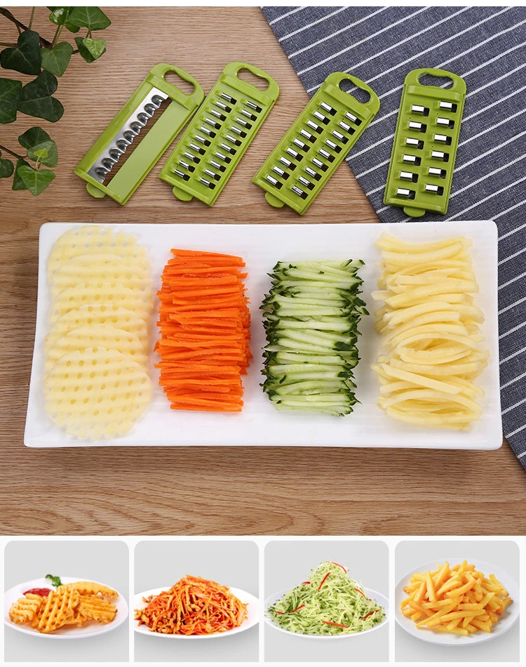 Лидер продаж 8 овощерезка с лезвиями многофункциональный картофельный огурец овощи, морковь Slicer Кухня инструменты для приготовления пищи