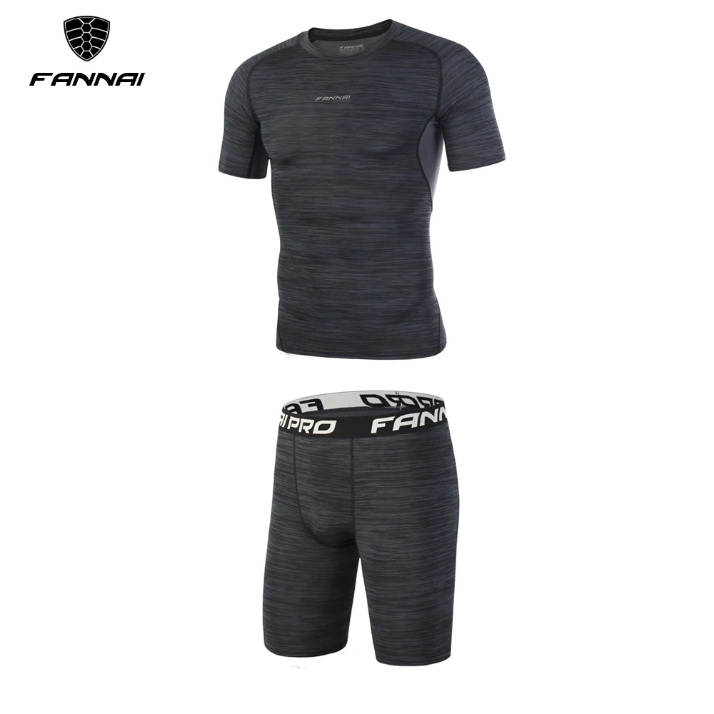 

2 pieces Running Sets Men's Summer Short sleeve Clothes Fitness Basketball tennis Soccer Gym Jogging Clothing Sports Suits