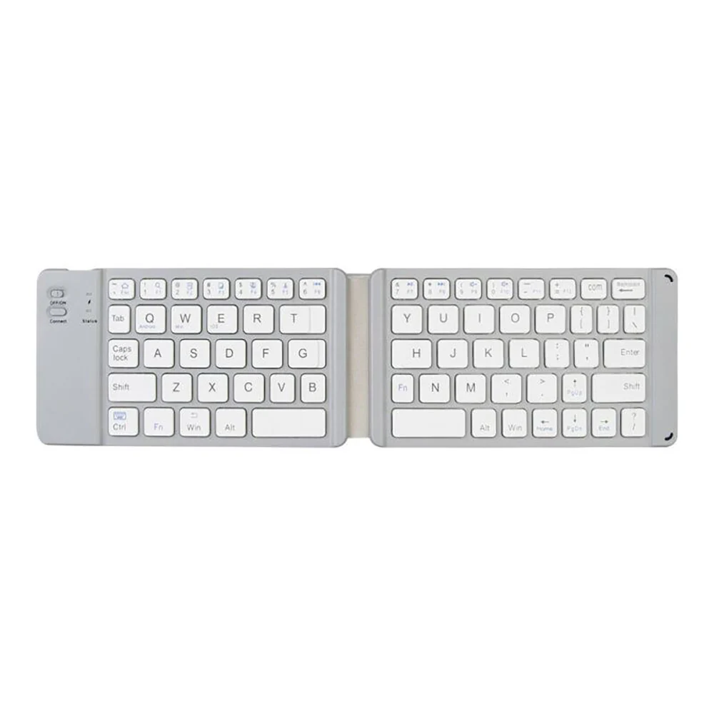Беспроводной складной светильник с клавиатурой Bluetooth, удобная складная клавиатура Bluetooth 3,0, беспроводная клавиатура BT для телефона и ноутбука - Цвет: Белый