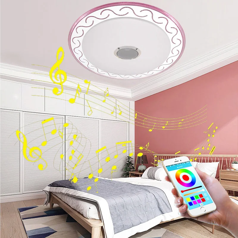 Sala de Estar Quarto das Crianças Luz de Teto App + Remoto Inteligente Bluetooth Moderno Simples Ultra-fino Música Luz Led 4 Luzes de teto
