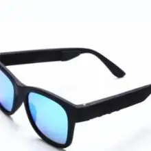 Костной проводимости Беспроводная гарнитура Bluetooth очки анти-Blu-ray зеркальное покрытие синий солнцезащитные очки близорукость зеркало