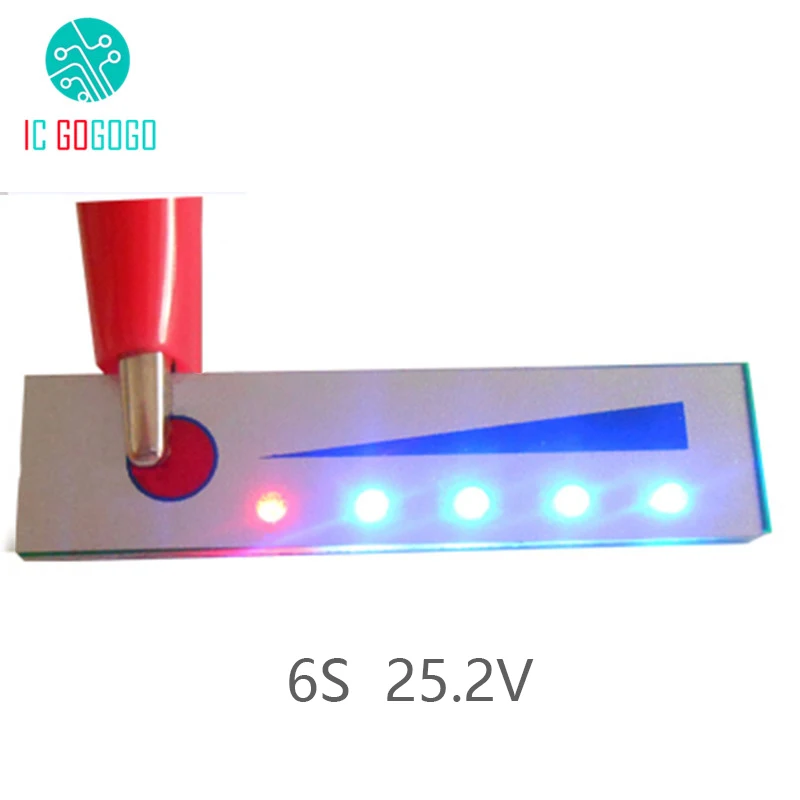 

6 Series Lithium Battery Capacity Indicator LED Display Board Panel Capacity Power Level Tester For 6S 25.2V Lipo Li-ion Battery
