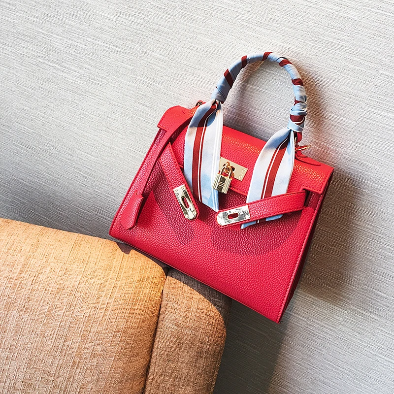 

Lock Ribbons bag Leather Luxury Handbag Women Crossbody Bags for women 2018 Fashion Design Women Shoulder Bags Ladies hand Bags