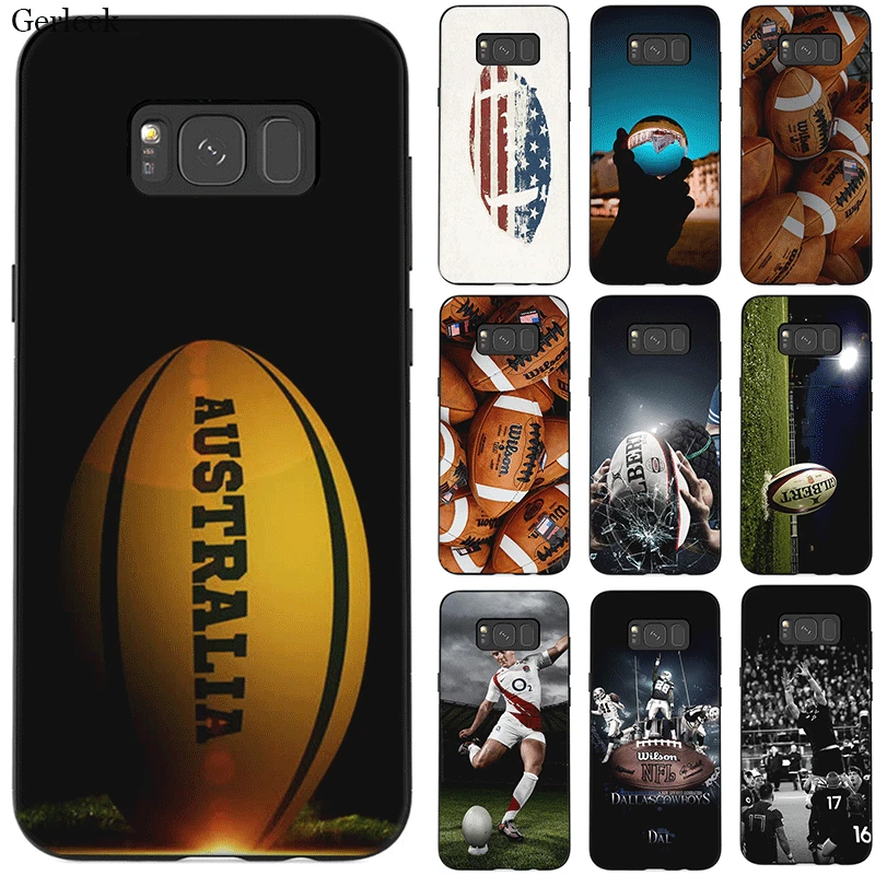 

Gerleek Silicone Cell Phone Case Rugby Ball Sport For Samsung Galaxy A3 A5 A6 A7 A8 A9 A10 A20 A30 A40 A50 A70 J6 Cover Bag