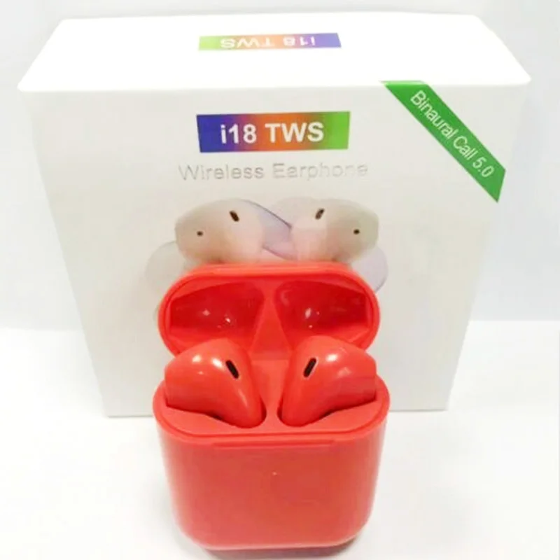I18 tws Bluetooth 5 0 наушники 1:1 Беспроводные с сенсорным управлением 3D объемный звук air