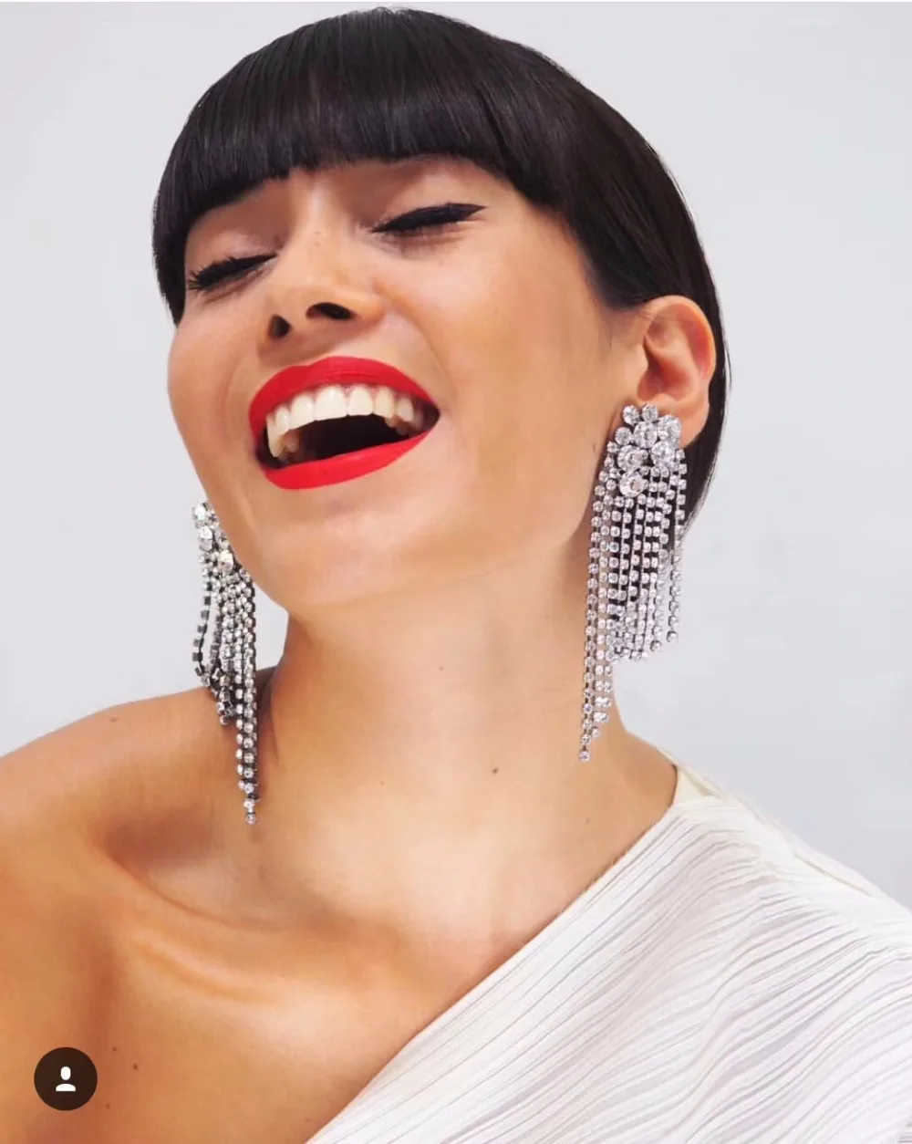 

New Design Fashion Crystal Cup chain stud earrings for women brand wedding jewelry Bridal brincos Gold earrings pendant