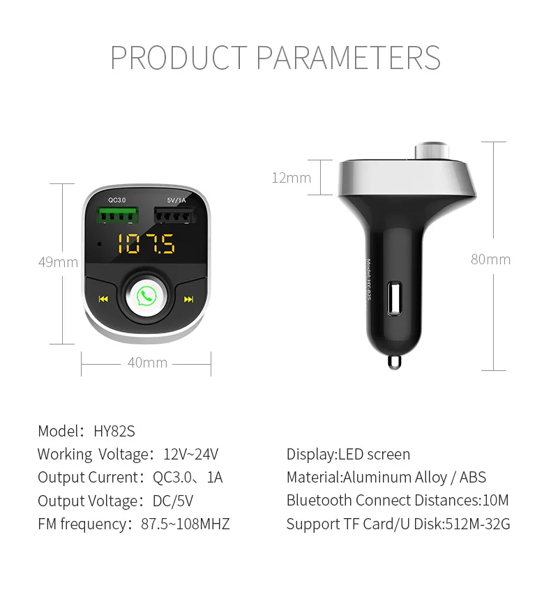 Fdoman высокое качество QC 3,0 USB быстрое зарядное устройство беспроводной bluetooth handsfree автомобильный комплект Авто voiture fm-передатчик u-диск mp3-плеер