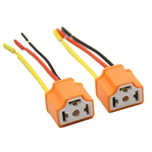 2pcs 9003 h4 h7 LED Ceramic Wire Wiring Harness Connector Sockets bulb pigtail plug h4 h7 LED bulb holders for Car Headlight