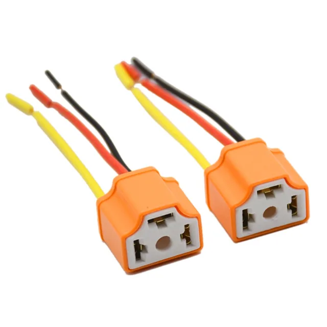 2pcs 9003 h4 h7 led ceramic wire wiring harness connector sockets