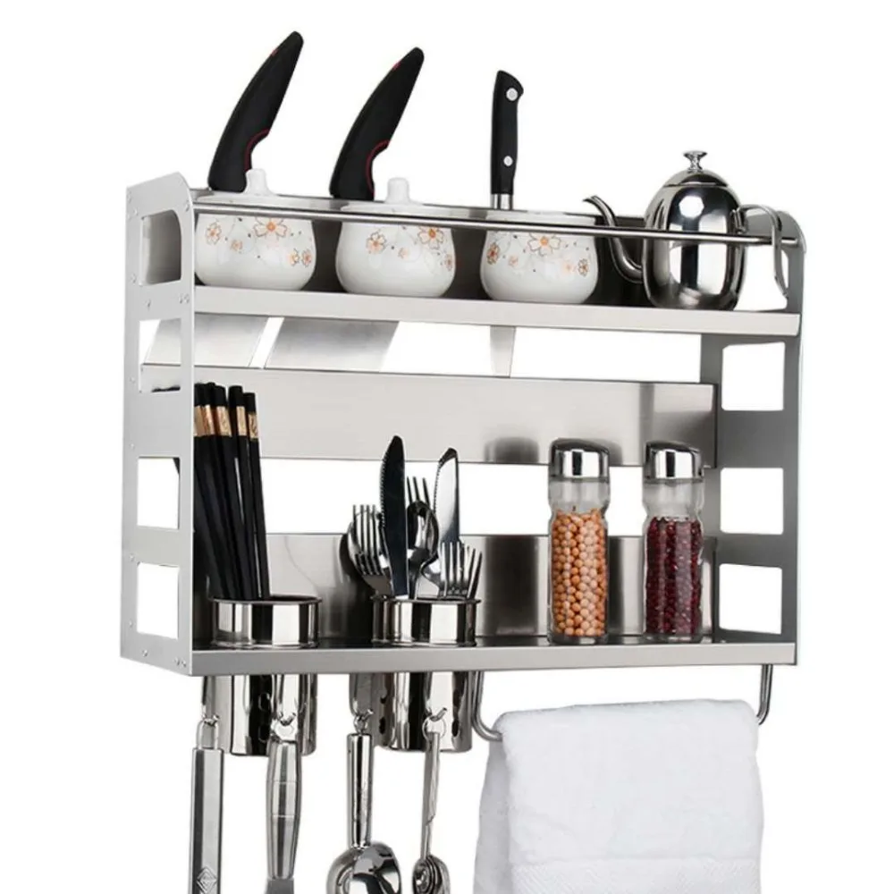 

knife magnet holder Kitchen stainless steel knife rack multifunctional shelf rack wall mounted household props016