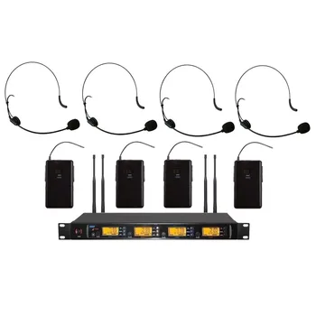 

Professional 4 Channel UHF wireless headset microphone system for teachers