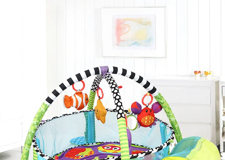 Детский игровой коврик в виде черепахи, От 0 до 1 года, Детский развивающий коврик для ползания, игровой коврик для спортзала, мультяшное одеяло, мяч, игрушка в виде ямы, игровой коврик