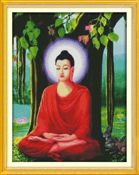 

New The Buddha bodhi cotton people home decor Cross Stitch kit 14ct white 11ct print embroidery DIY handmade needlework wall