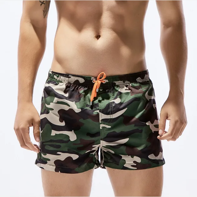 Camouflage Muži Board šortky Plážové plavky Quick Dry Man Bermudy koupání oblečení Short Pocket Designer Muž Boardshort Brand