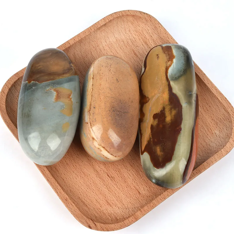 

1PCS Natural Sea Stone Ocean Jasper Long Oval Crystal Polished Quartz Agate Collectible Geological Reiki Minerals Specimen