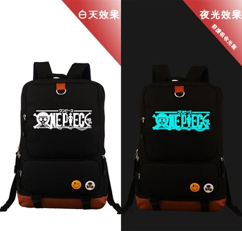 

One Piece Skull Cartoon Noctilucent Backpacks Children Bagpack Teenages Shoulder Bag Kids Travel School Bags Students Rucksack