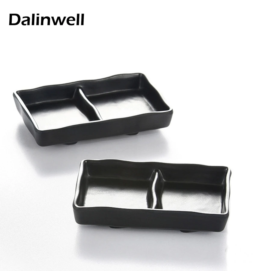 Japanese Restaurant Sushi Soy Sauce Divided Dishes Container For Sale