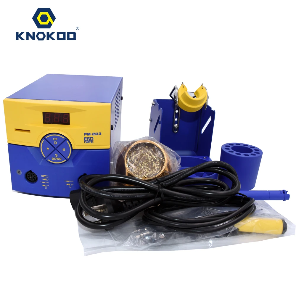 110/220V FM203 ESD Safe Dual Port Soldering Station Machine with FM2027