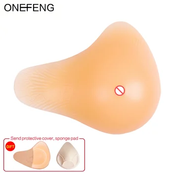 

ONEFENG Silicone Fake Breast Form Artificial Boob for Mastectomy Women Prosthesis 400-450g/pc New Design Lengthened