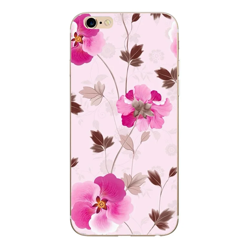 FlowerPainting Pattern Ultra Thin Phone Case For iPhone 7 6 5 4 (9)