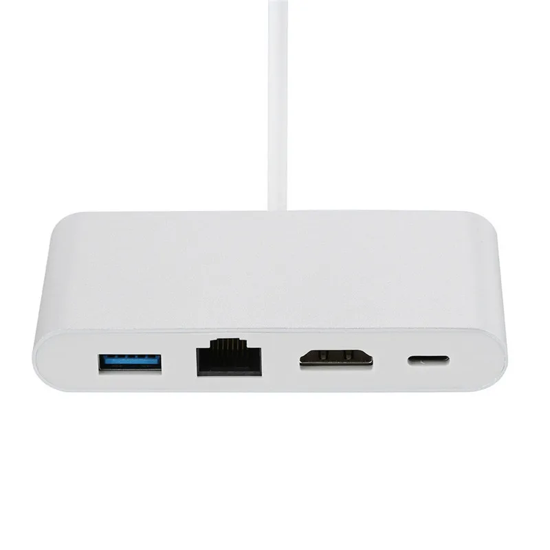 4 в 1 тип-c к HDMI 4K+ RJ45 LAN сети+ USB 3,0+ type C адаптер конвертер AC1403 40JUL17