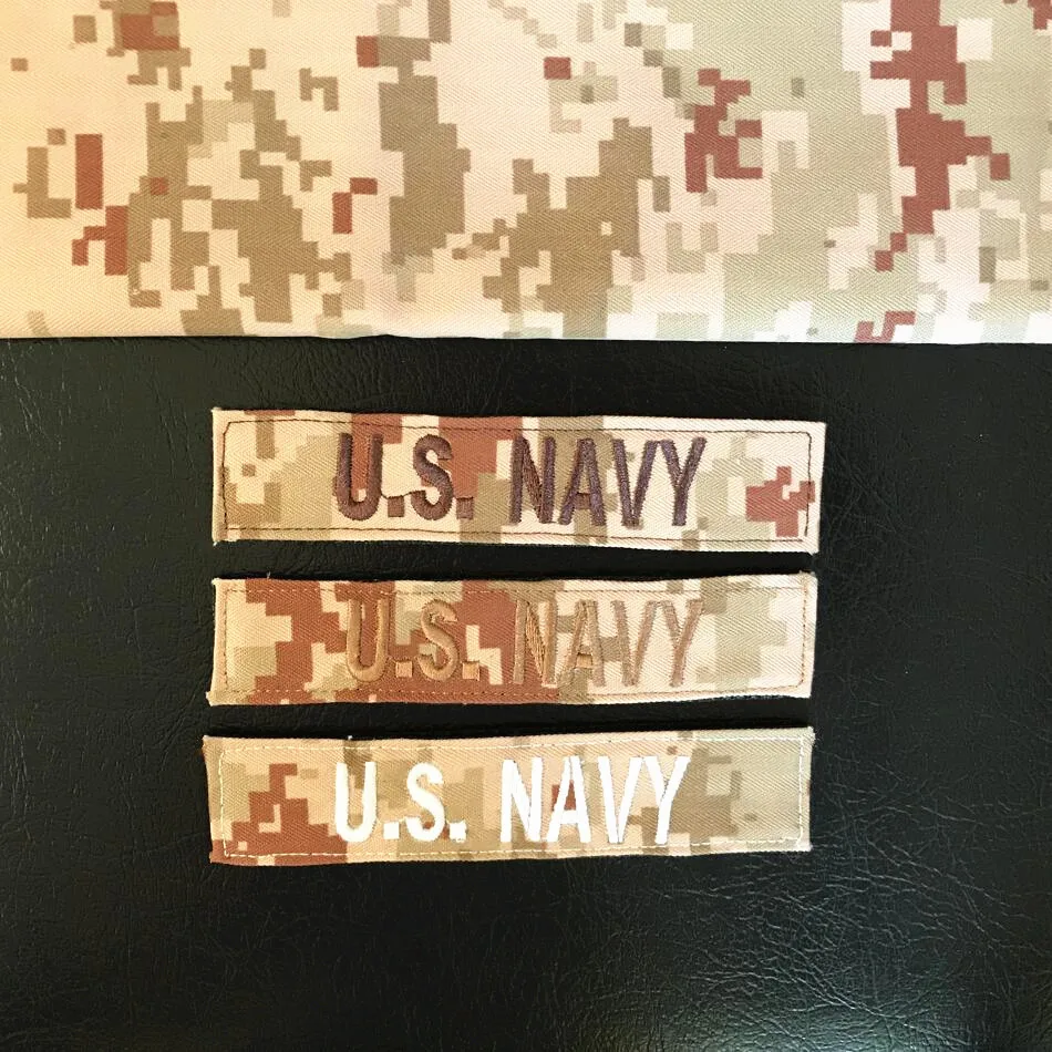 Embroidery U.S. NAVY Patch Hook Loops Military Camouflage Tactical Badge Desert Digital Armband Combat Emblem 12.5*2.7cm | Дом и сад