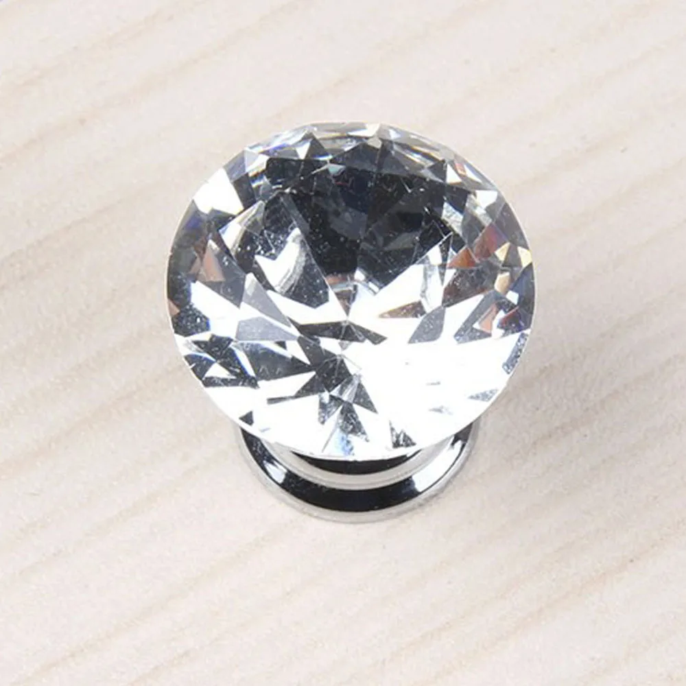 

20mm Crystal Pull Small Handle Knob Drawer Cabinet Cupboard Pull Furniture Hardware Handle Door Pull With 25mm Screw
