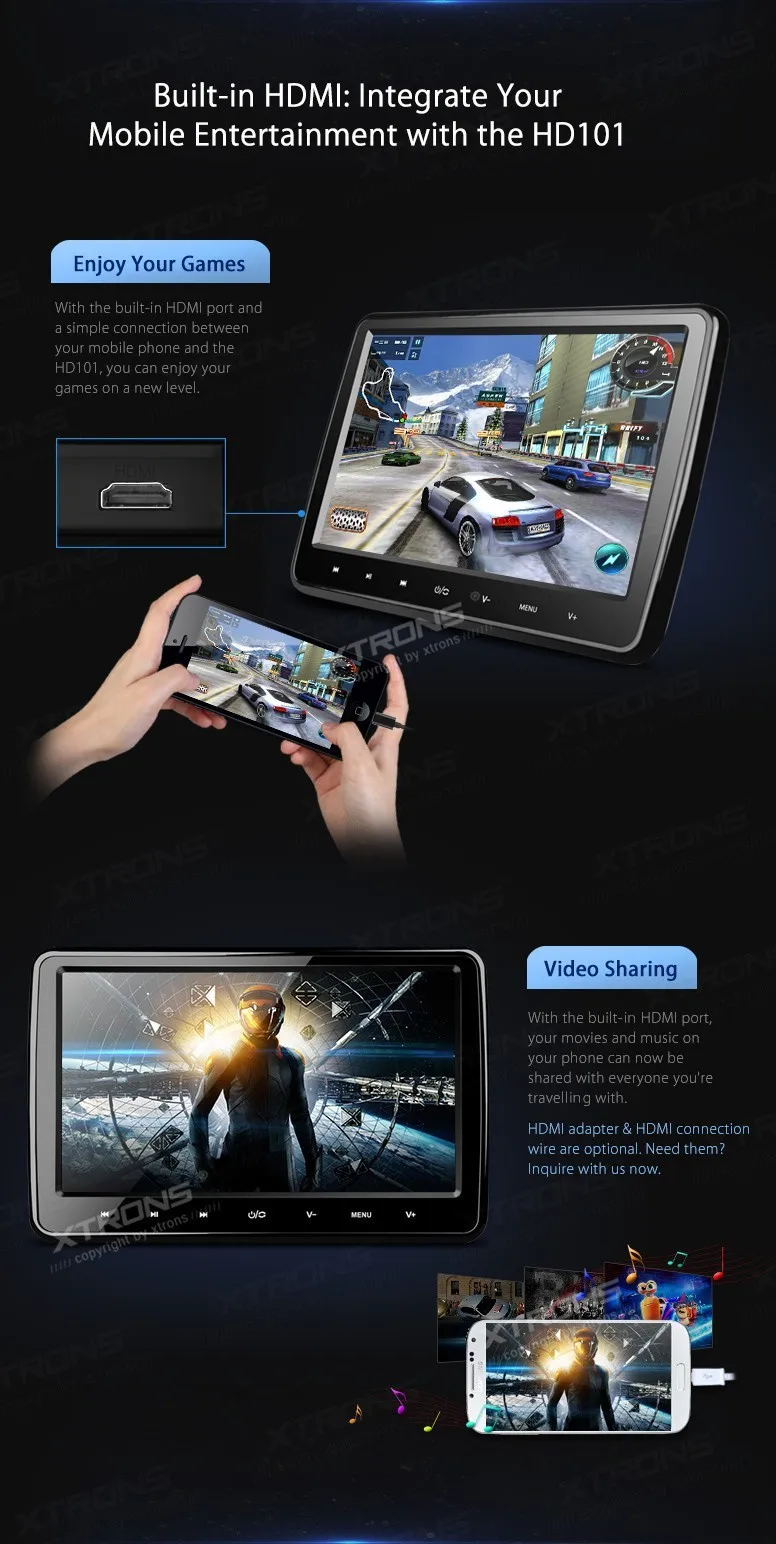 Discount XTRONS 1 Pair Universal 10.1 inch HDMI HD Screen headrest car dvd player Monitor USD FM SD + 2 IR Headphones 3 Discount XTRONS 1 Pair Universal 10.1 inch HDMI HD Screen headrest car dvd player Monitor USD FM SD + 2 IR Headphones 3