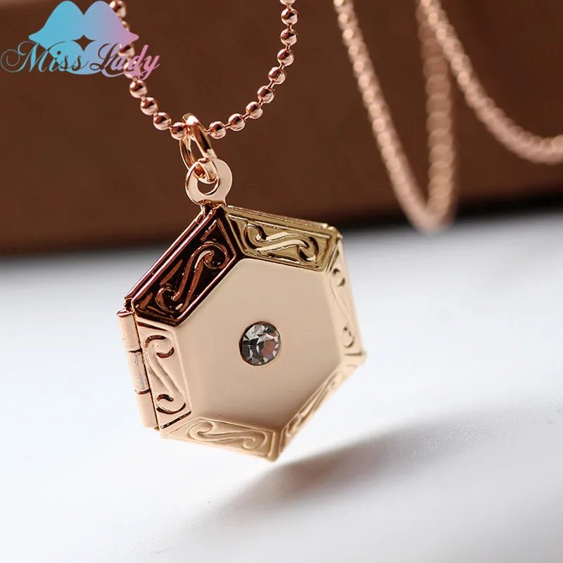 Miss Lady женский плавающий медальон ожерелье шестигранный кристалл кулон DIY фото