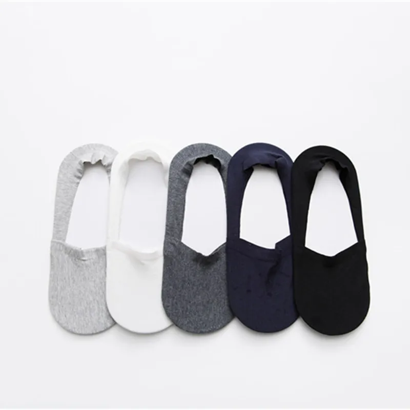 

Five-color high-grade cotton men's pure-color boat sockings breathable gentleman's comfortable Invisible anti-skid boat socks