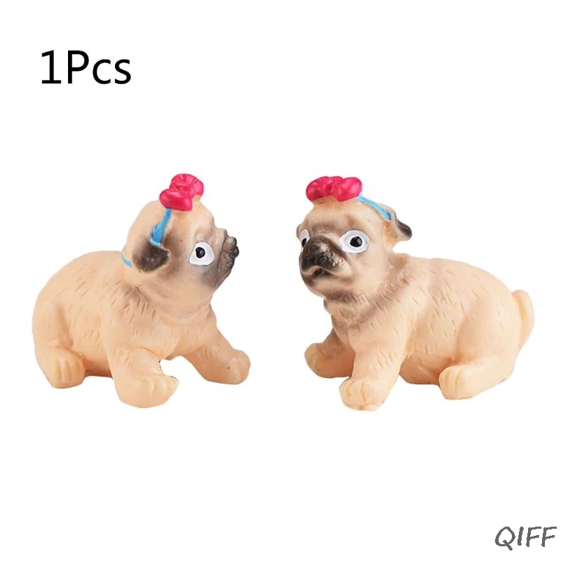 

Miniature Cute Animal Pug Dog Ornament Fairy Garden House Home Landscape DIY Decoration Gift