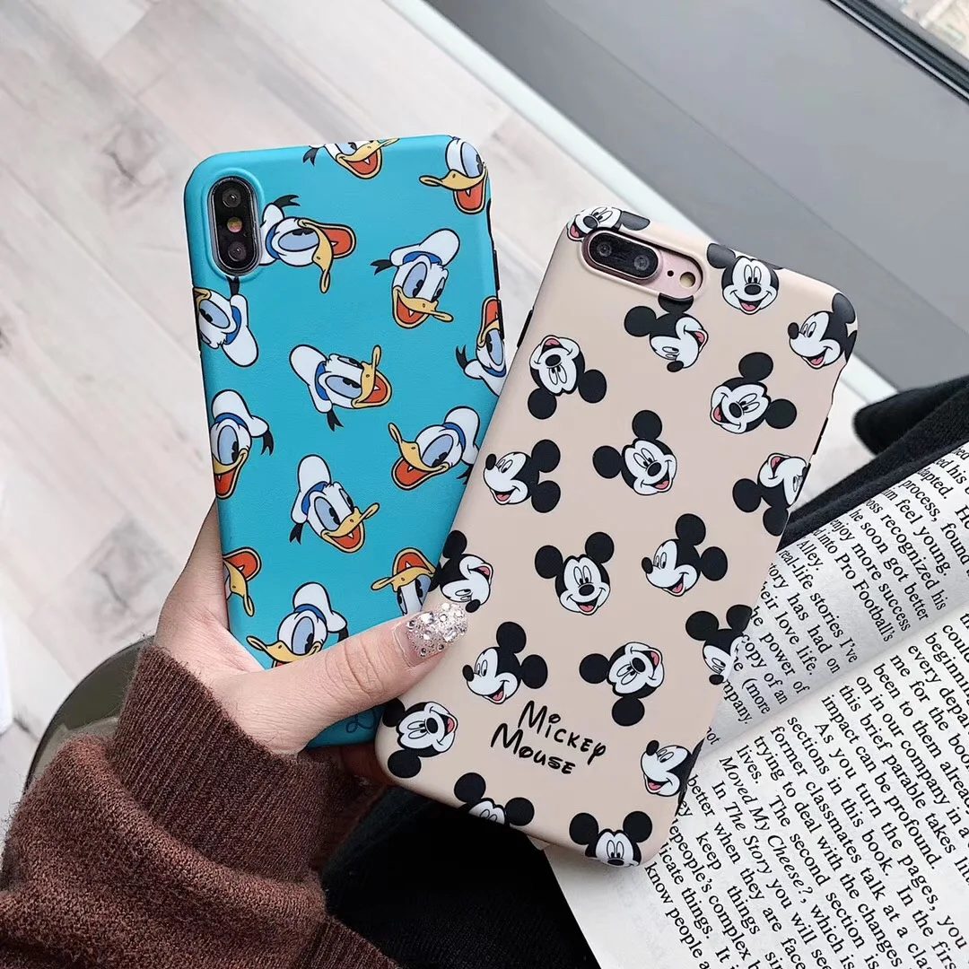 

Cute cartoon Disneys Mickey Donald Duck phone case For iphone Xs MAX XR X 6 6s 7 8 plus soft silicone IMD back cover Fundas