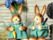 Envío libre, H45cm, Europeos Y Americanos solo original departamento forestal rústico boda props Decoración Del Hogar paja conejo de Pascua