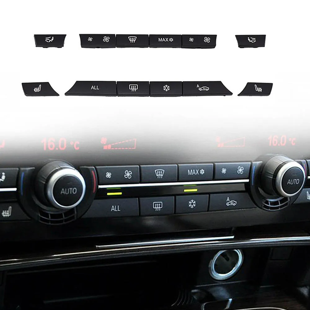 

1 Set Car Auto Air Conditional Button Key Caps A/C Heater Switch Kit Car-styling For BMW F07 GT/F10/F11 F01/F02 525 730