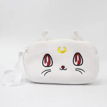 

Anime Printing Handbags sailor moon Luna cat white Messenger Bag Shoulder Crossbody Bag School Bookbag Fashion Satchel