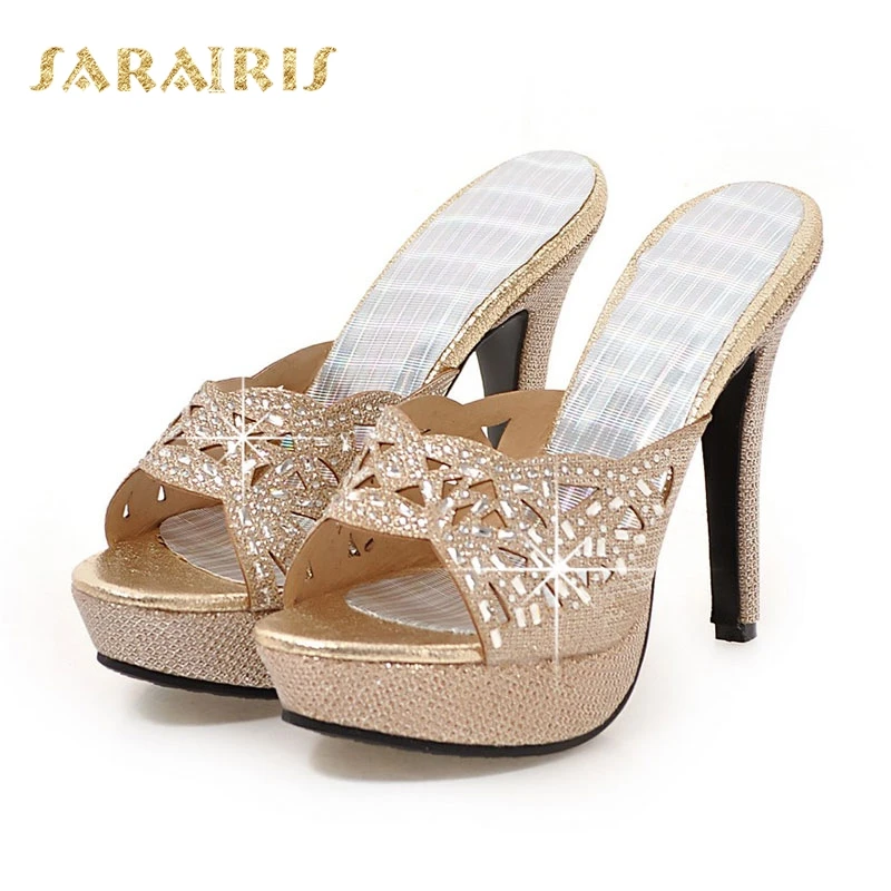 SaraIris/женские туфли на высоком каблуке с заостренным носком туфли с открытым открытый носок платформы Стразы с вырезами женская летняя обувь босоножки