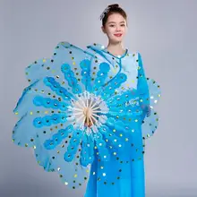 Корейский танец сливы Ручной Веер Китайский традиционный янгко танец веер пар Кристалл Ткань для взрослых розовый
