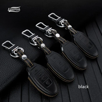 

4D Car Genuine Leather Key Case Holder Cover For Nissan Juke Teana Qashqai Maxima Altima X-Trail T30 Tiida Livida Versa March