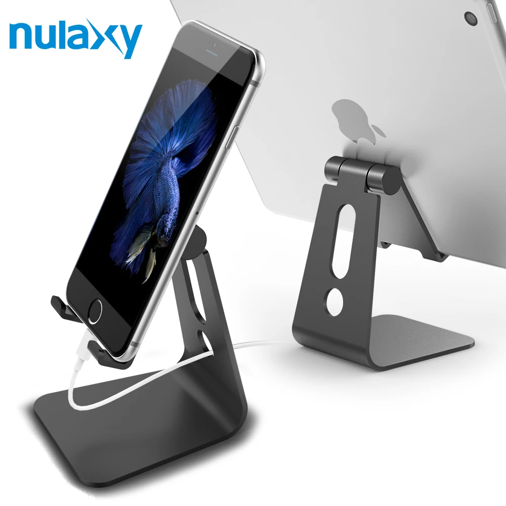 

Nulaxy Universal Phone Holder For Mobile Phone Aluminum Desk Phone Mount Hinge Adjustable Tablet Stands For iPhone 6 7 For iPad