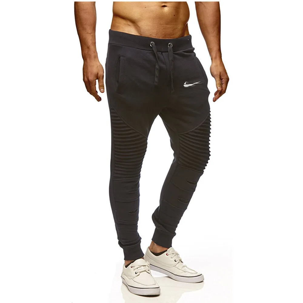 

2019 new men's jogging pants casual pants fitness men's sportswear sportswear bottoms pleated sweatpants pants casual sweatpants