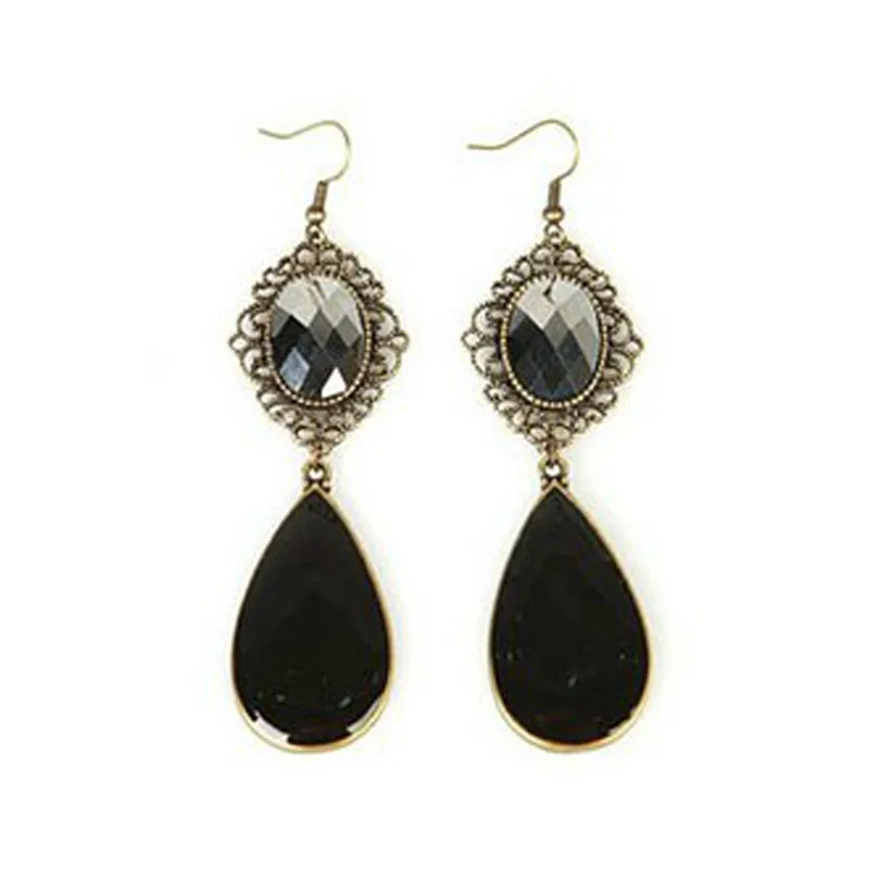 

Brincos Vintage Bohemian Earrings Pendiente Water Drop Boucles Oreilles Crystal Drop Earrings Dangle Long Fashion Women Jewelry