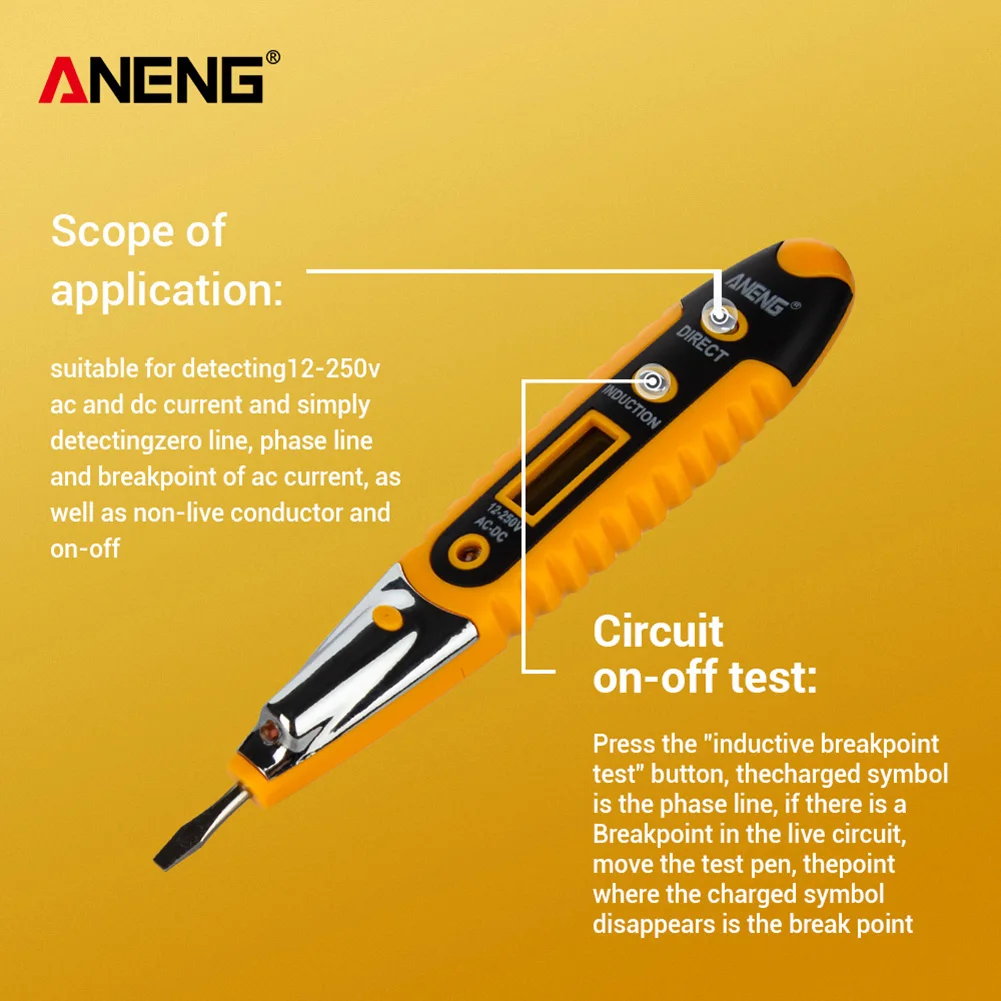 ANENG VD700 цифровой дисплей электрическая тестовая ручка многофункциональный тестовый er ЖК-дисплей детектор напряжения для электрика
