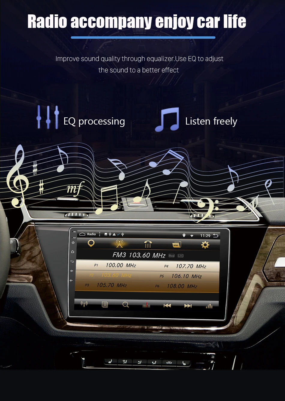 Clearance Eunavi Android 8.1 Octa-core 10.1 inch Car Radio HeadUnit GPS Navi Player for  VW Volkswagen Touran 2016 With SWC WIFI 2G+32G 11
