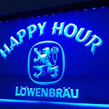 LA623-Lowenbrau пиво в «Счастливый час» бар светодиодный неоновый свет Знак Домашний Декор ремесла