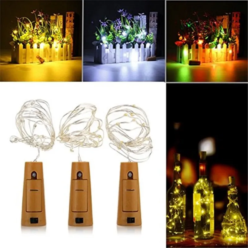 

2m 20 LEDs String Lights with Bottle Stopper for Glass Craft Bottle Fairy Valentines Wedding Decoration Lamp Party