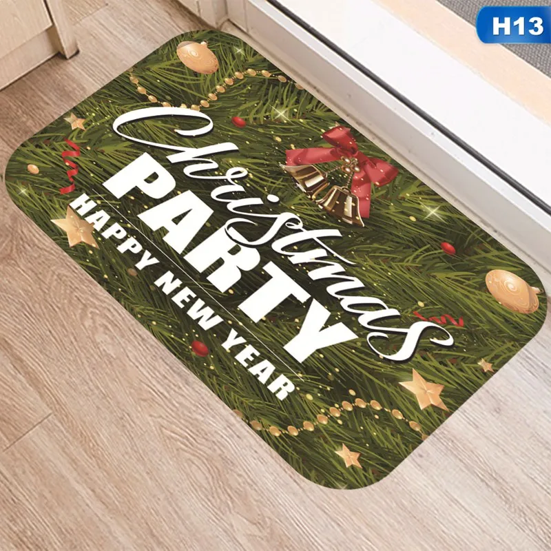 Higt Quality Christmas HD Printed Non-Slip Bath Mat Absorbent Waterproof Home Decor Doormat - Цвет: 13